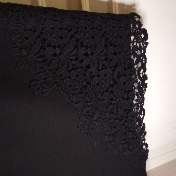 Elie Tahari Black Shift Sleeveless Dress with Lace Size 4 - Picture 4 of 11